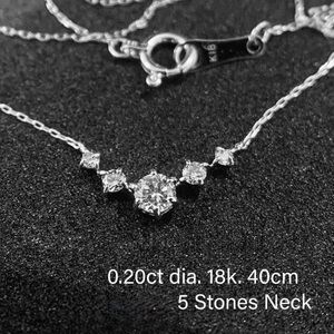 Elegant Brand New 18k White Gold Necklace with Natural Diamond w/ Certificate